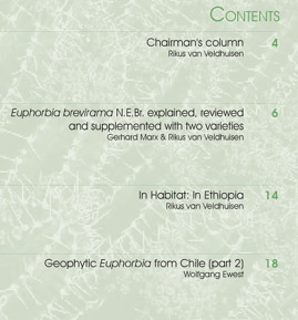 Euphorbia World 11(2) Table of Cntent